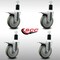 Service Caster 5'' SS Gray Poly Swivel 1-1/2'' Expanding Stem Caster Set Total Lock Brake, 4PK SCC-SSEXTTL20S514-PPUB-112-4 - alternate 2